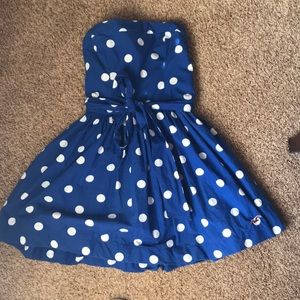 A cute blue Polkadotted dress